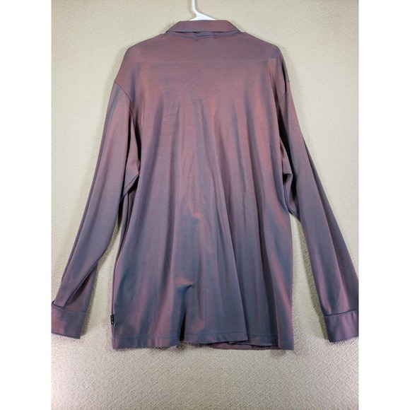 Vintage Y.M.L.A Shirt Mens Large Purple Long Sleeve Outdoor Summer Button Up - Picture 7 of 8